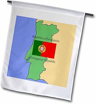 Amazon Com 3drose Fl 39221 1 The Map And Flag Of Portugal With The Portuguese Republic Printed In English And Portuguese Garden Flag 12 By 18 Inch Garden Outdoor