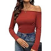 Off The Shoulder Tops for Women Asymmetriacl Sexy Ruched One Shoulder Long Sleeve Going Out Top 2025 Fall Clothes