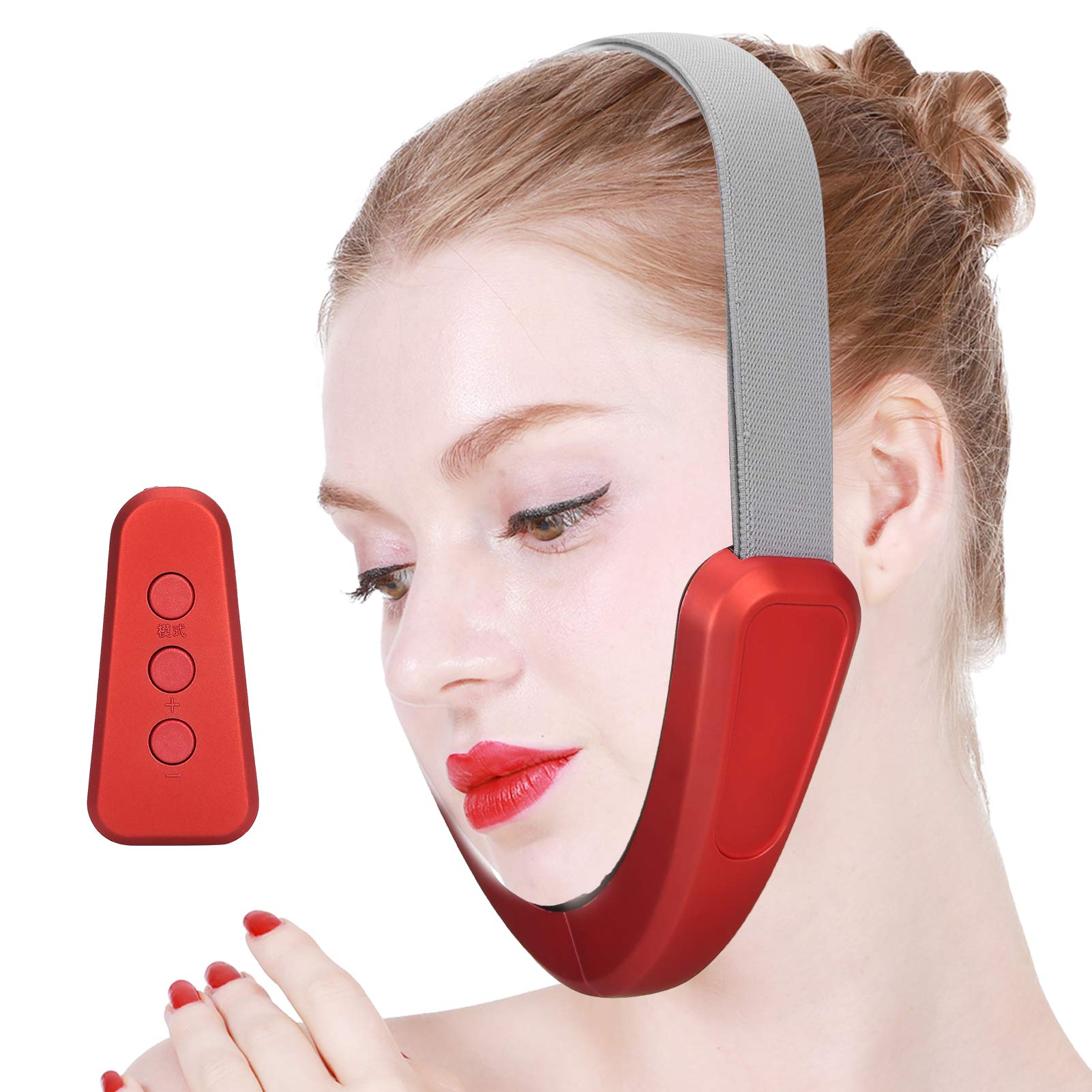 Electric Face Lifting Firming Device, V-Face Shape Slimming Vibration Massage Machine, Sleeping Face Firming Lifting Belt with Remote Control