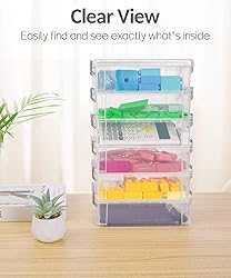 Sooez 6 Pack Extra Large Pencil Box, Plastic Hard