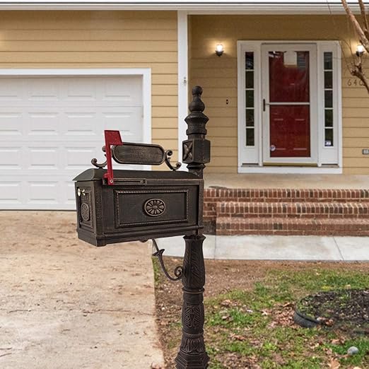 Polar Aurora Barcelona Decorative Post Mailbox Combination