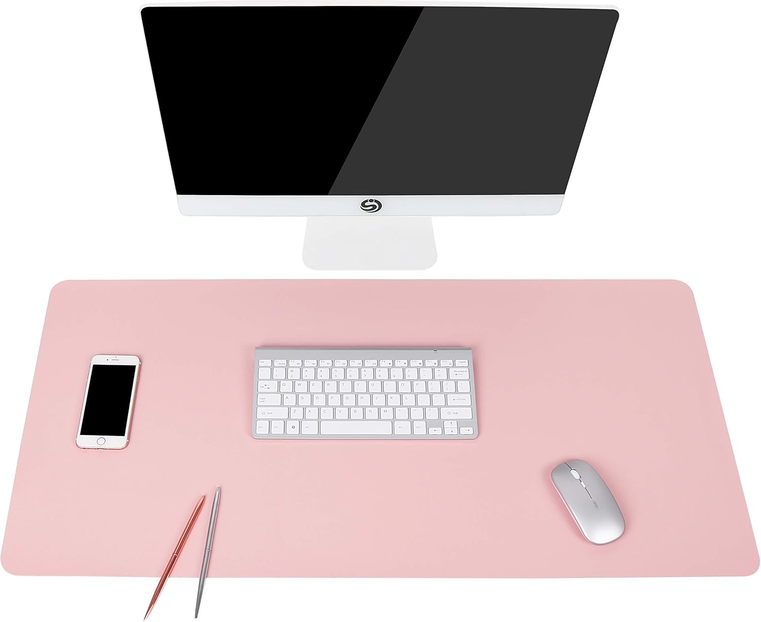 Writing Desk Pad Protector, YSAGi Anti-Slip Thin Mousepad for Computers, Office Desk Accessories Laptop Waterproof Desk Protector for Office Decor and Home (Pink, 35.4" x 17") : Office Products