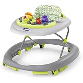 Chicco Walky Talky Foldable w/ 3-Height Adjustments | Removable Multilingual Electronic Play Tray w/ Music &amp; Lights, Space-Saving Fold, Washable Seat Pad, Brake Pads, Circles