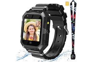 CJC 4G Kids Smart Watch with GPS Tracker and Calling, HD Touch Screen Kids Cell Phone Watch Combines SMS, Voice, Video Call, SOS, WiFi, Face Unlock Function, GPS Tracking Watch for Kids Boys Girls 3-15