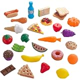 Amazon Com Kidkraft 65 Piece Plastic Play Food Set For Play Kitchens Fruits Veggies Sweets Drinks And More Gift For Ages 3 Toys Games