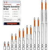 COMOWARE High Magnetic Screwdriver Drill Bit Set, 12PCS, #2 Anti-Slip Long Phillips Bits, S2 Steel, Chrome Plated for Rust Resistance, 1–6" Magnetic Impact Bits for Power Drill