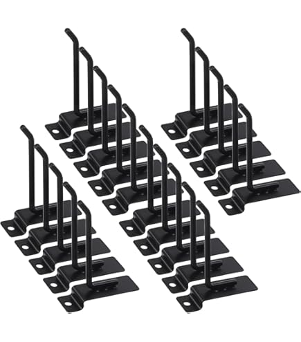 Only Hangers 12-Pack Slatwall Hooks – 6 X 4-Inch & 6 X 6-Inch – Black