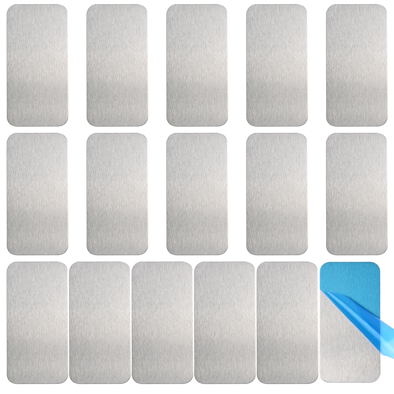 Photo 1 of 16pcs Under Cabinet Light Magnetic Strip, Adhesive Metal Plates for Magnets, Magnetic Strips with Adhesive Backing for Kitchen Stairs Closet and Bedroom (Not Magnets)