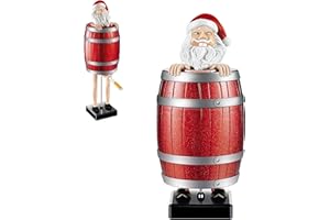 AOMI Funny Cigarette Holder Santa, Cigarette Dispenser Pop Up, Creative Spoof Cigarette Box, Funny Santa Claus in The Wooden Barrel, Prank Toy Gift for Man