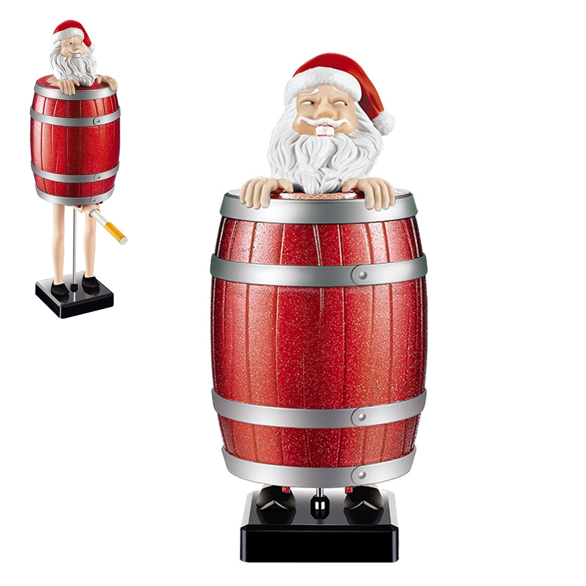 Photo 1 of Funny Cigarette Holder Santa, Cigarette Dispenser Pop Up, Creative Spoof Cigarette Box, Funny Santa Claus in The Wooden Barrel, Prank Toy Gift for Man