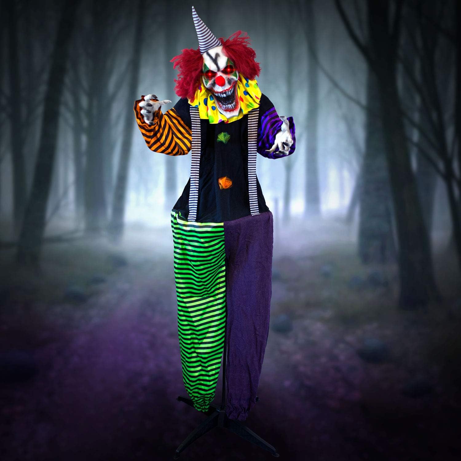 Holidayana Halloween Animatronic Evil Clown 5ft 9in