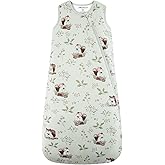 Mosebears Unisex Rayon Made from Bamboo Sleep Sack with 2-Way Zipper,2.5 Tog Baby Winter Sleep Sack(Green Animal,6-18 Months)