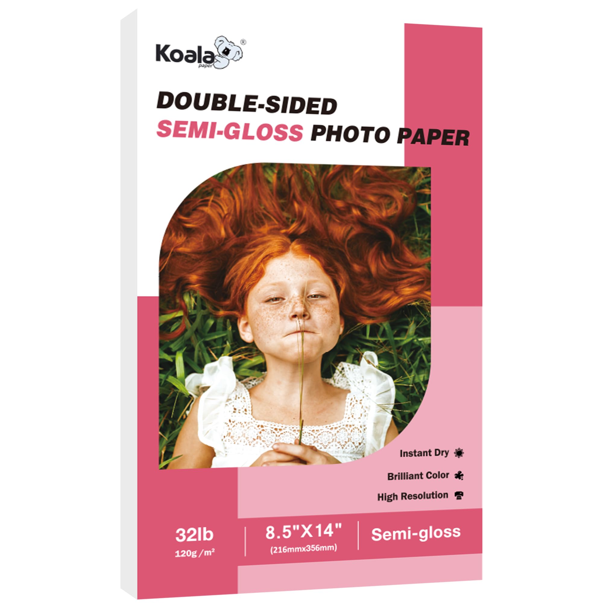 Photo 1 of Koala Thin Double Sided Semi-Gloss Photo Paper 8.5X14 Inch Legal Size 100 Sheets 32LB for Inkjet and Laser Printer for Menu Flyer Print
