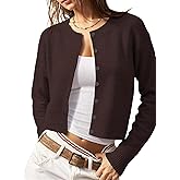 Women's Cropped Knit Cardigan Sweater – Button Down Long Sleeve Slim Fit Gray Fall Layering Top