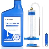 Beanewone Tubeless Tire Sealant, 500ml Bike Tire Sealant with Tubeless Sealant Injector, Delivers Long-Lasting Sealant Directly to MTB &amp; Road Bicycle Tires