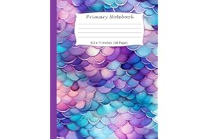 Primary Composition Notebook: Mermaid Primary Story Journal, Grades K-2 Composition School Exercise Book / School Exercise Book: Pages with a blank picture space on the top half