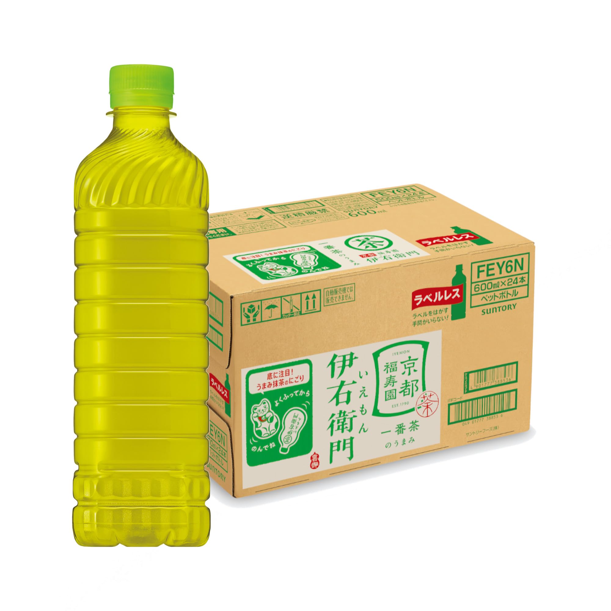 サントリー 伊右衛門 ラベルレス お茶 600ml×24本 まとめ売り実施中商品画像