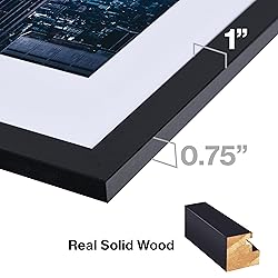 Frame Amo 16x28 Black Solid Wood Picture Frame with