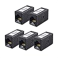 Cable Matters [UL Listed] 5-Pack Ethernet Coupler (RJ45 Coupler, Cat6 Coupler, Ethernet Extender Adapter) in Black