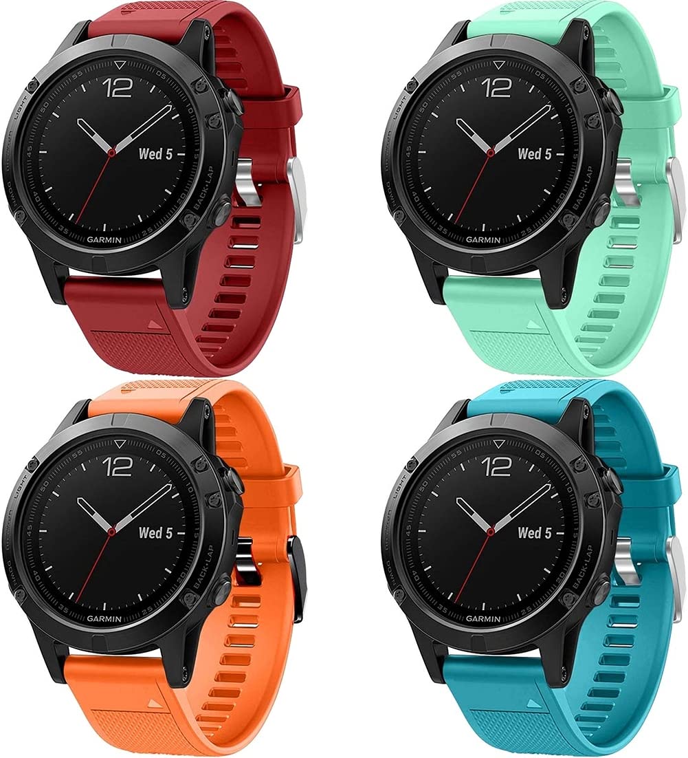 Chainfo Strap Compatible with Garmin Approach S60 / Approach S62 Watch Band, Replacement Adjustable Bracelet Silicone Sports Strap (4-Pack J)