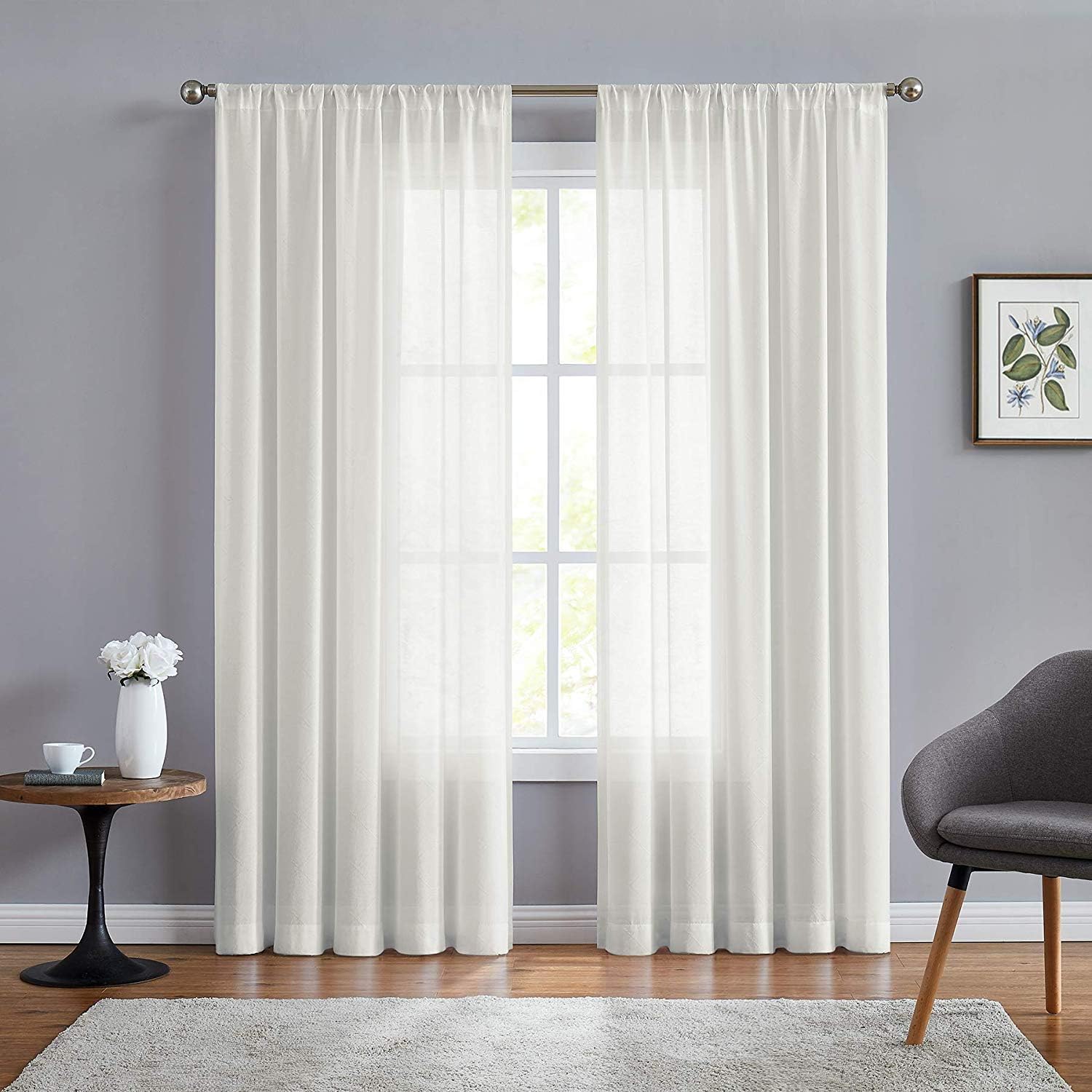 Amazon Com Moroccan Window Sheer Curtains For Living Room 95