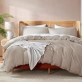 Nestl Linen California King Duvet Cover Sets - Soft Double Brushed Cal King Duvet Cover, 3 Piece, with Button Closure, 1 Duvet Cover 104x98 inches and 2 Pillow Shams
