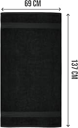 Utopia Towels 4 Piece Bath Towel Set 69x137 cm Premium 100% Cotton Black view 2