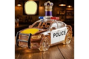 300ML Whiskey Decanter Bottle, Art Statue, Police Car Shaped Whiskey Wine Bottle, 3D Novelty Creative Car Theme Empty Wine Bo