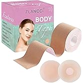 FLANCCI Boobytape for Breast Lift Includes Nipple Covers Boob Tape Breast Lift Tape Body Tape for Push up & Shape Works Great