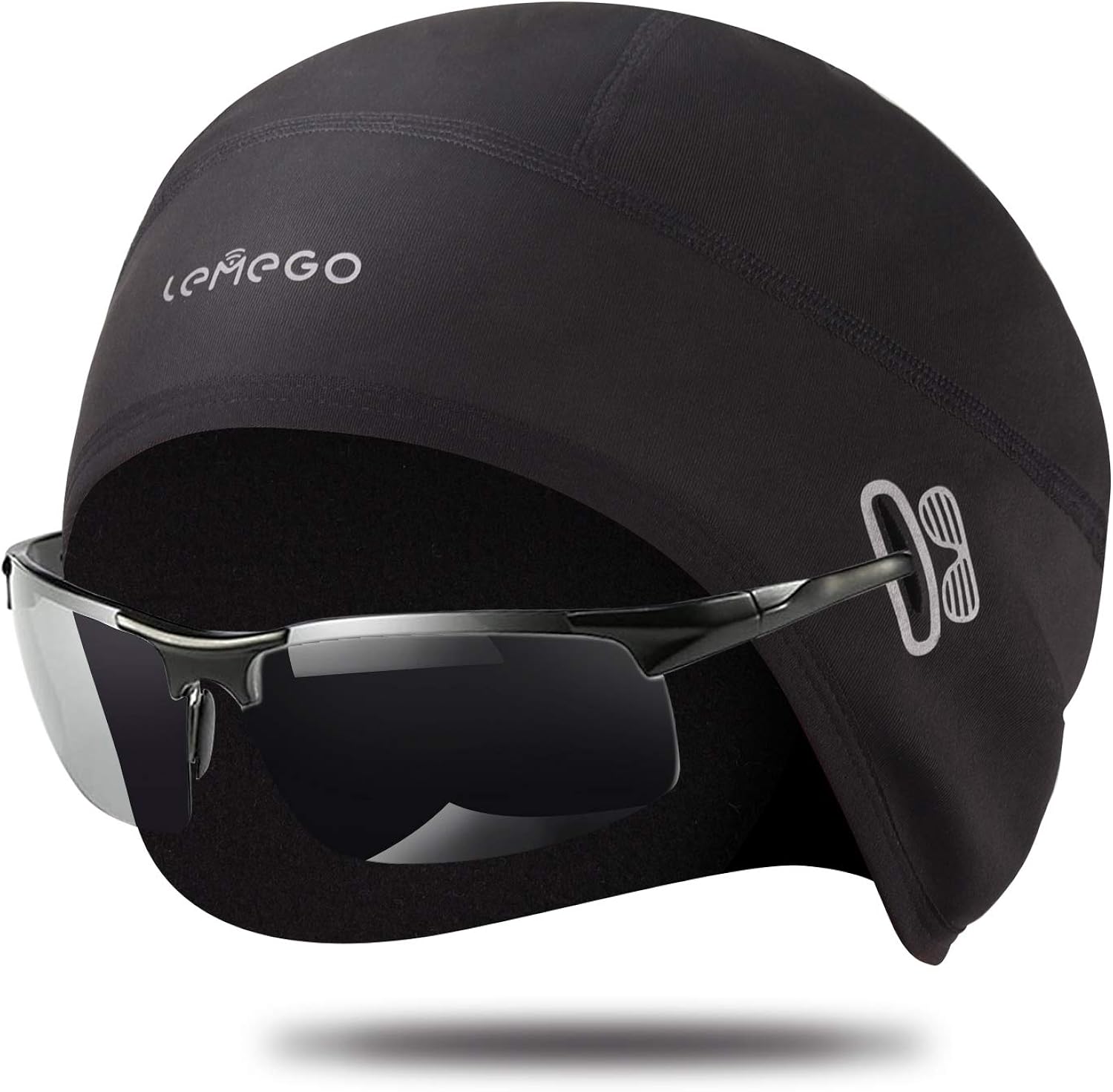 LEMEGO Bike Skull Cap Beanie with Ear Covers, Cycling Hat Caps Fits