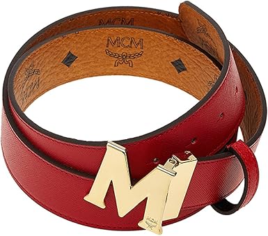 mcm red reversible belt