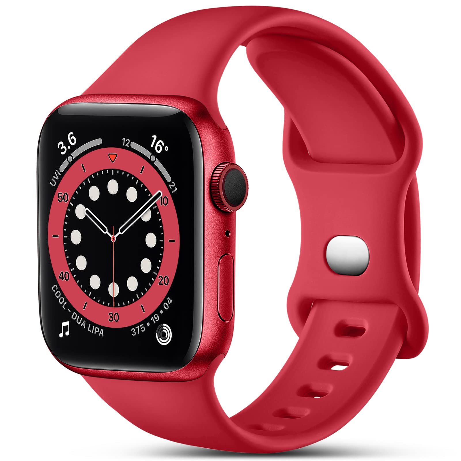 CeMiKa Compatible with Apple Watch Strap 41mm 40mm 38mm 42mm, Silicone Sport Band Replacement Straps Compatible with Apple Watch Series 11 10 9 8 7 6 5 4 3 2 1 SE SE3/iwatch Strap, Women Men, Red