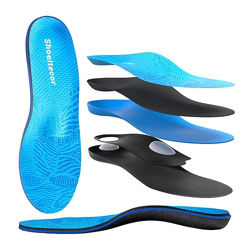 Plantar Fasciitis Insoles - Shoeltecor 7-Layer Construction Arch Support Inserts for Men & Women,Flat Foot Orthotic Insoles for Foot Fatigue, Pronation & Metatarsal Pain Relief