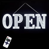 40"x14" Large LED Open Signs for Business with Remote, Super Bright Unique Design Open Sign with Hanging Installation, High Visibility Open Sign for Stores Bar Hotel Retail Shops Window Salon Restaurant Office