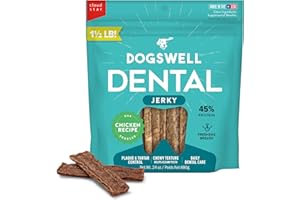 DOGSWELL Dental Jerky Dog Treats, Chicken, 24 oz. Bag