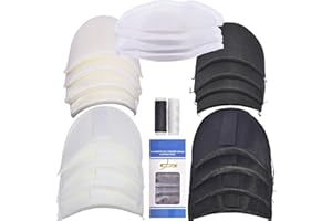 GELMAY 1.5-2.0CM Foam Sponge Cotton Velcro Shoulder Pads Clothing Sewing Supplies Enhancer Push-Up Set-in Covered for Women Men (10Pair)
