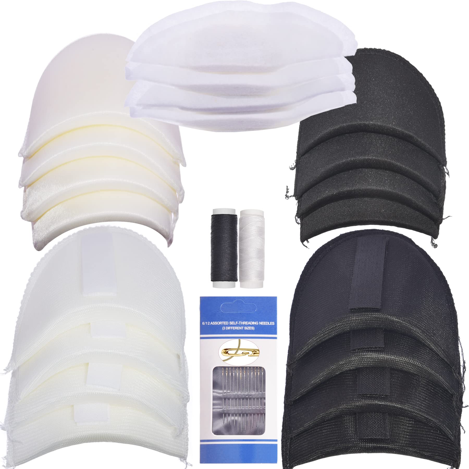 Photo 1 of 1.5-2.0CM Foam Sponge Cotton Shoulder Pads Clothing Sewing Supplies Enhancer Push-Up Set-in Covered for Women Men (10Pair)