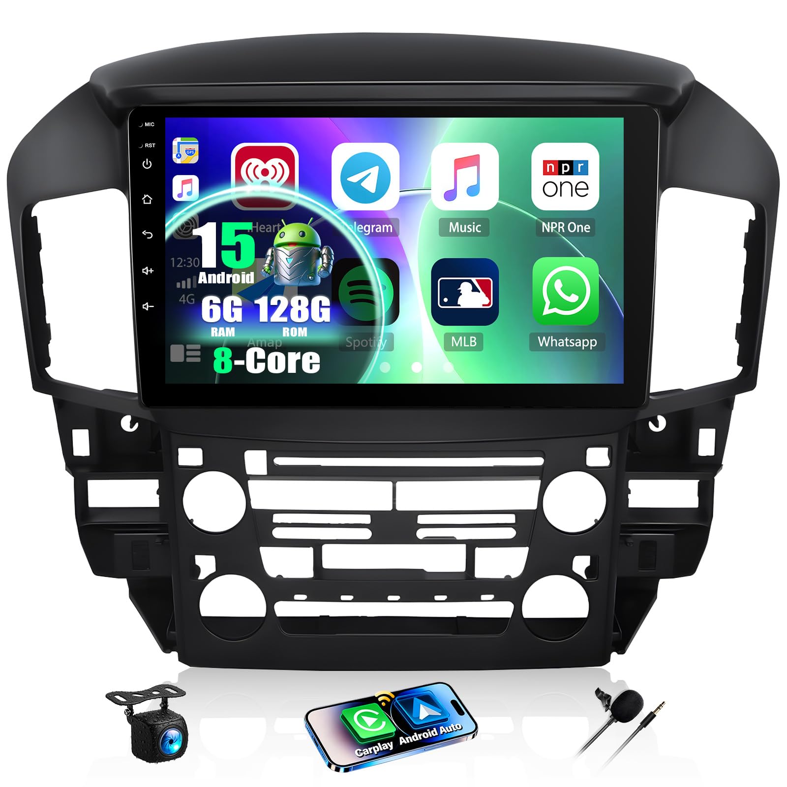 Photo 1 of [8 Core 6G+128G] Car Stereo for Lexus RX300/Toyota Harrier 1997-2003 with Wireless CarPlay Android Auto,9" Touchscreen Android 15 Car Radio with Mirror Link WiFi/GPS DSP BT FM/RDS HiFi+Backup Camera