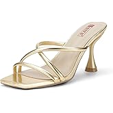 IDIFU Women's Kitten Heels Square Open Toe Sandals
