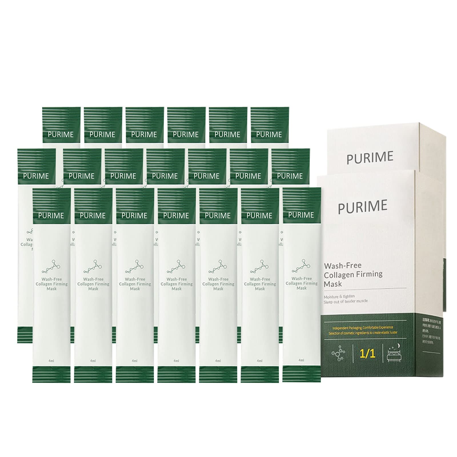 40PCS Wash-Free Korean Collagen Firming Sleeping Face Masks, Skincare Moisturizing and Firming Mask for Women, Men