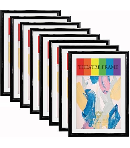 KingSun 4 Theaterrahmen Mit Echtglas – Für Spielrechnungen & Poster (14x21,6 Cm, Schwarz, Mit Aufhänger)