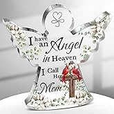 Karenhi 4 Inch Red Cardinal Christmas Gifts Memorial Bereavement Gift for Loss of Loved One Sympathy Decorations Loss of Mom Dad Son Husband in Heaven Glass Table Remembrance(6 Inch,Angle)