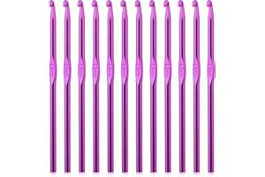UzecPk 12Pcs 4.5mm Crochet Hook, US Size 7 Aluminum Crochets Hooks Craft Yarn, Crochet Hooks Bulk Crochet Needles for Crocheting Yarn, Metal Crochet Hook for Knitting Scarf Hat