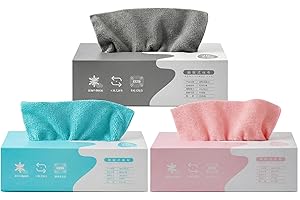 60-Pack Premium Microfibre Cleaning Cloths, 20x20cm Super Absorbent & Lint-Free Reusable Dish Cloths, Quick-Draw Dispenser Bo