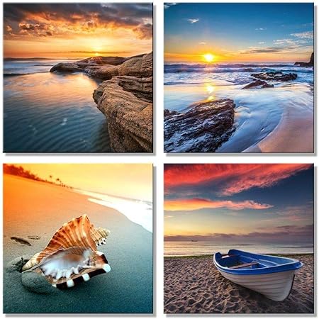 Get Coucher de soleil art mur plage For iPhone
