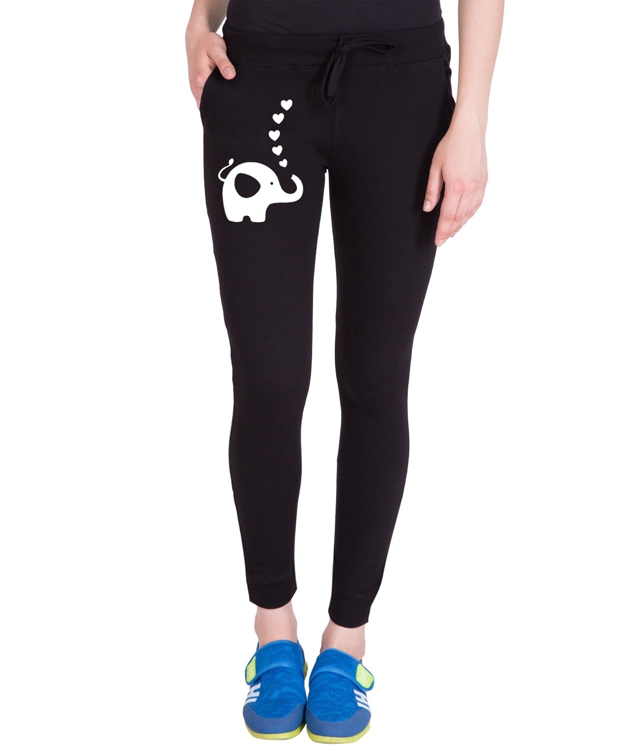 american-elm women's black cotton jogger for workout