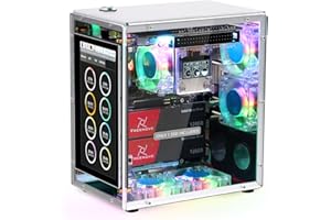 Freenove Case Kit Pro for Raspberry Pi 5 (with 1x 128GB SSD), Dual M.2 NVMe SSD Slots, 5 PWM ARGB Fans Light Sync, CPU Tower 