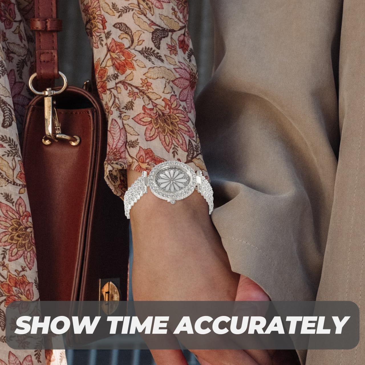 Hemobllo Silver Women Watch Luxury Ladies Watches Full Rhinestones Watches for Dial Bling Girls Watch Elegant Dress WristWatches