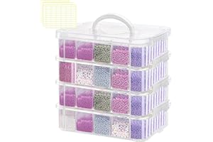 FEDESERN 160pcs Bead Storagebead organizer boxes,4-Tier bead organizer boxes and craft storage boxes,Bead storage Stackable portable box,DIY Jewelry Craft Nails, Bracelets, Jewelry, (160pcs(2.09x1.57x0.8Inch)