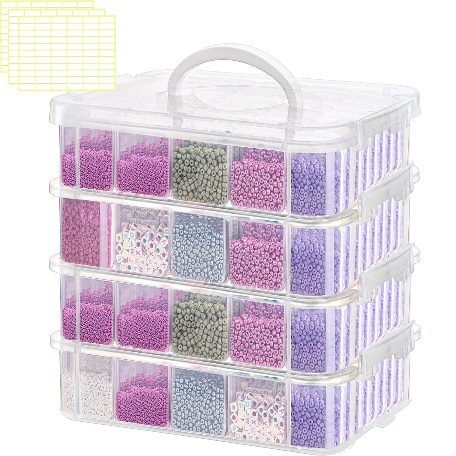 Photo 1 of 160pcs Bead Storagebead organizer boxes,4-Tier bead organizer boxes and craft storage boxes,Bead storage Stackable portable box,DIY Jewelry Craft Nails, Bracelets, Jewelry, (160pcs(2.09x1.57x0.8Inch)
